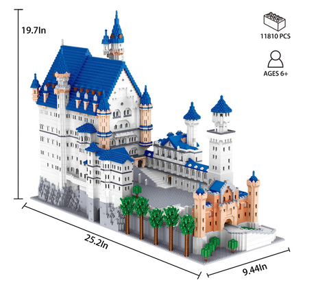 World Famous Architecture -the Swan Stone Castle Micro Blocks Set