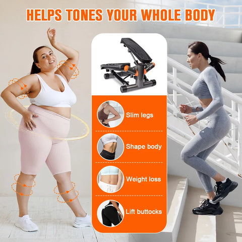 Stepura™ Stair Stepper Machine with Resistance Bands
