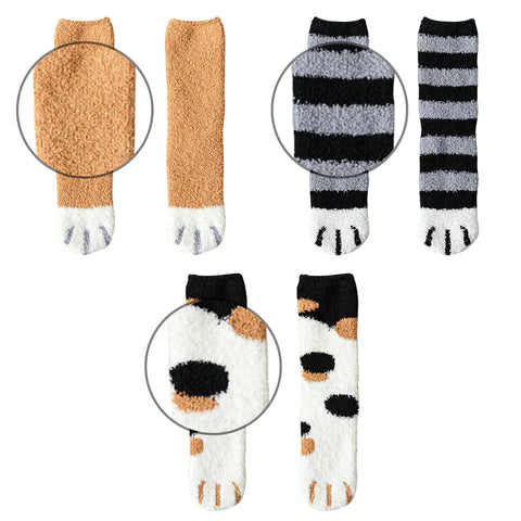 KittySocks Women’s Cute Cat Paw Fluffy Winter Socks