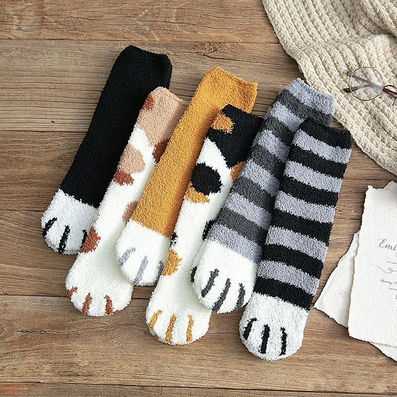 KittySocks Women’s Cute Cat Paw Fluffy Winter Socks