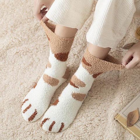 KittySocks Women’s Cute Cat Paw Fluffy Winter Socks