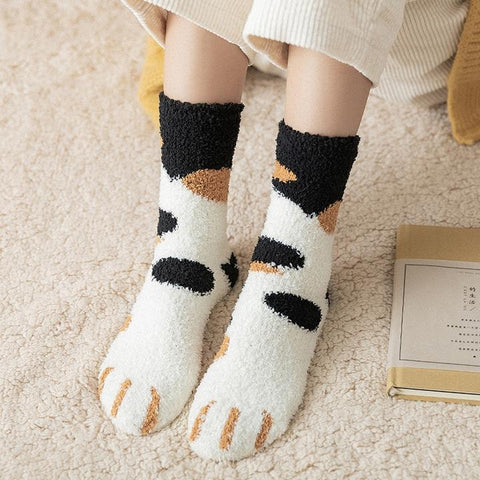 KittySocks Women’s Cute Cat Paw Fluffy Winter Socks