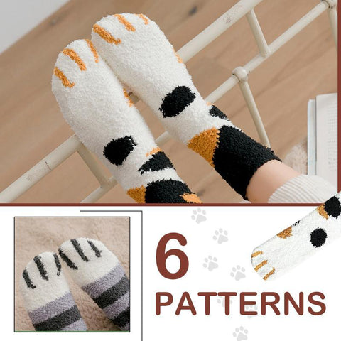 KittySocks Women’s Cute Cat Paw Fluffy Winter Socks