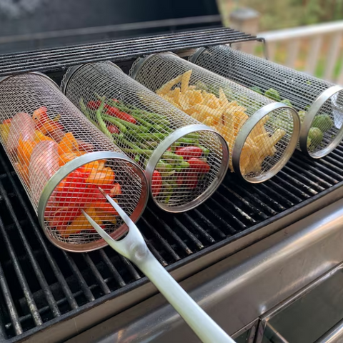 Barbecue stainless steel wire mesh cylinder